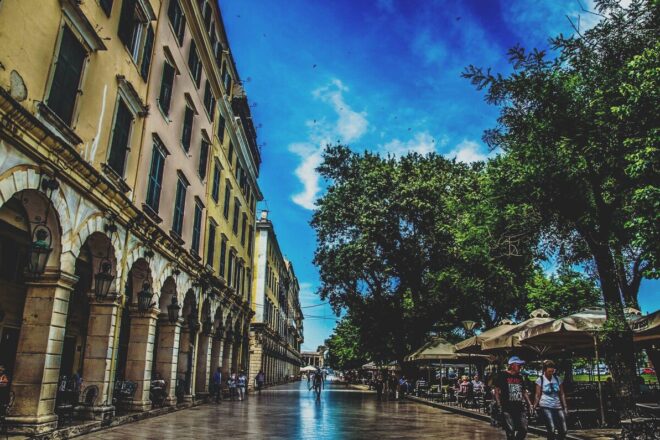 Liston Square, Corfu Old Town, Corfu Town Homes